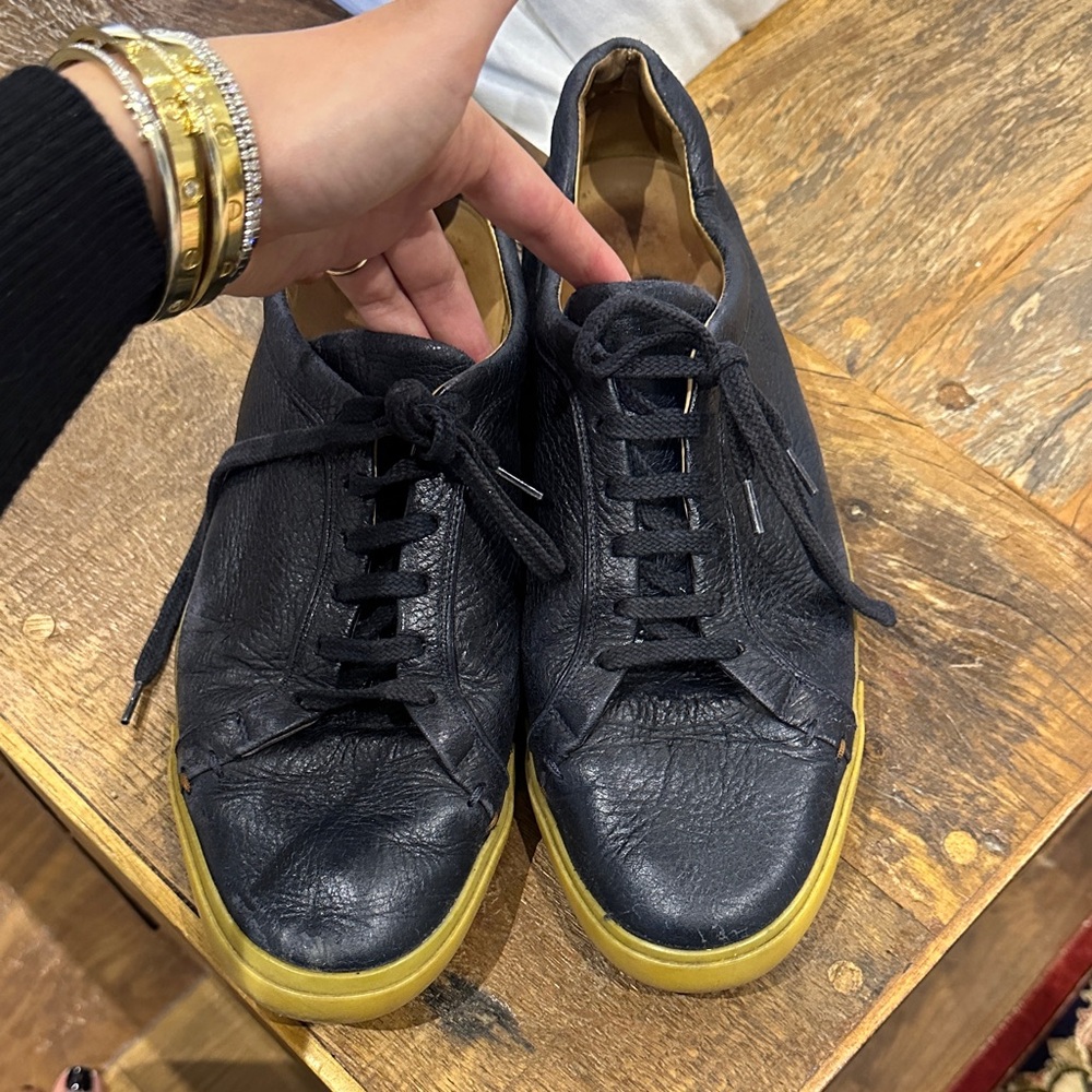 Loro piana navy blue Leather Men's Sneakers